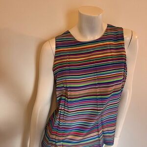 Amanda Uprichard Multicolor Rainbow Striped Blouse
